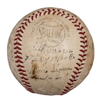 1950s Multi Signed Baseball With 21 Signatures Including Mantle, Stengel & Spahn (PSA/DNA)